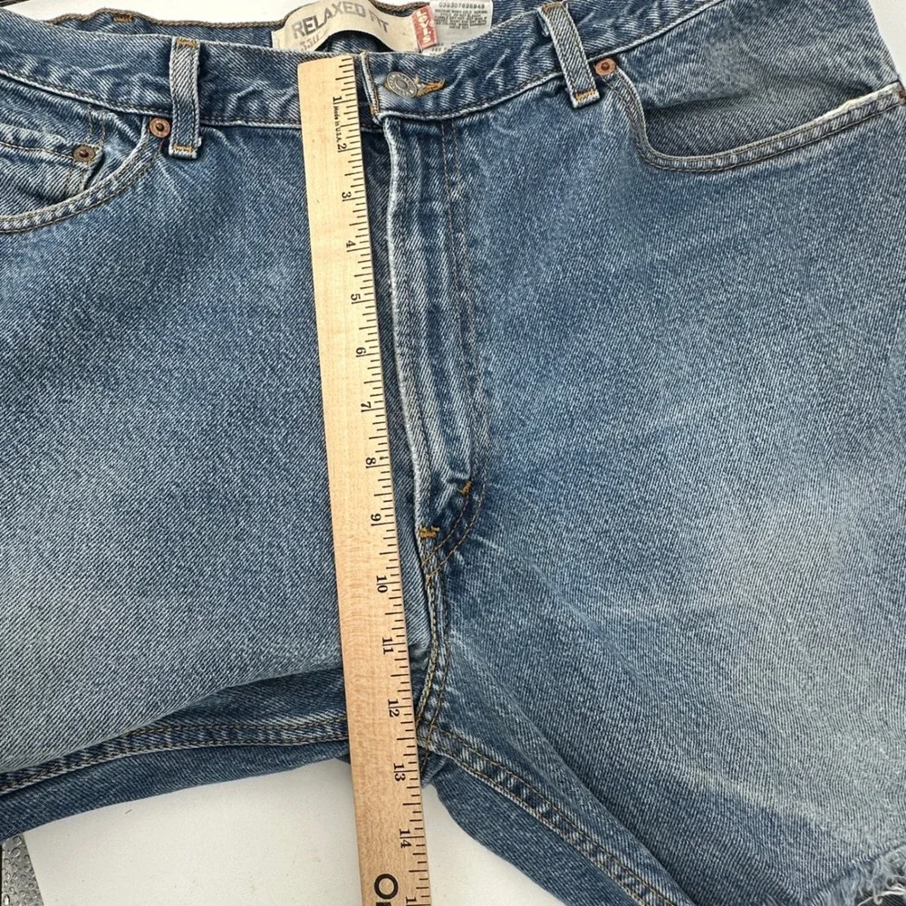 Levi's 550 Jeans Men 40x30 Blue Solid Relaxed Fit Vintage Distressed Thrashed